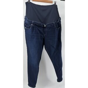 Time & Tru Maternity Jeans XXL 20 Dark Wash Skinny Stretch Over Belly Casual